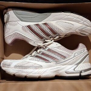 Adidas Women's White and Silver Sneakers